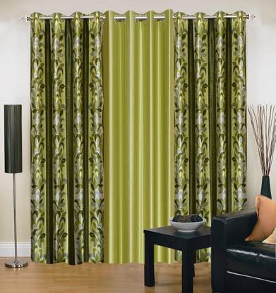 Ville Style 275 cm (9 ft) Polyester Room Darkening Long Door Curtain (Pack Of 3)