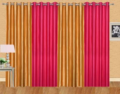 Ville Style 214 cm (7 ft) Polyester Room Darkening Door Curtain (Pack Of 4)