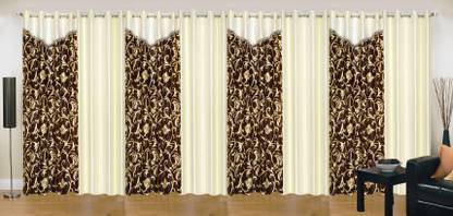 Ville Style 214 cm (7 ft) Door Polyester Room Darkening Curtain (Pack Of 8)