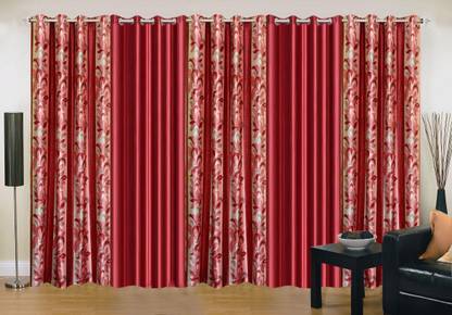 Ville Style 275 cm (9 ft) Long Door Polyester Room Darkening Curtain (Pack Of 5)