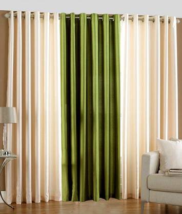Pendu Art 2.74 m (0 ft) Polyester Semi Transparent Window Curtain (Pack Of 3)