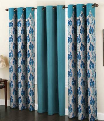 La elite 274 cm (9 ft) Polyester Long Door Curtain (Pack Of 3)