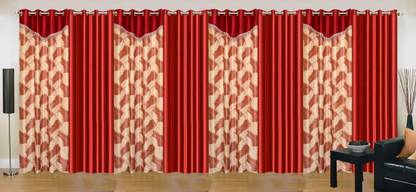 Ville Style 275 cm (9 ft) Polyester Room Darkening Long Door Curtain (Pack Of 8)