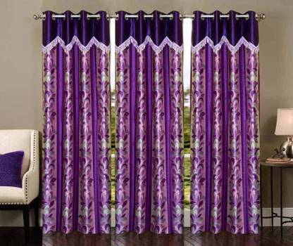 Stella Creations 275 cm (9 ft) Long Door Polyester Room Darkening Curtain (Pack Of 3)