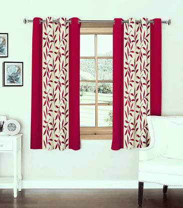 Optimistic Home Furnishing 150 cm (5 ft) Polyester Window Curtain (Pack Of 2)