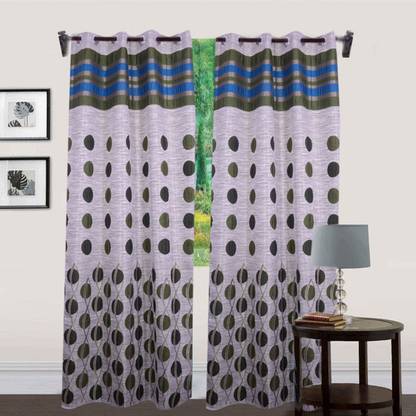 JT International 213.36 cm (7 ft) Polyester Door Curtain (Pack Of 2)