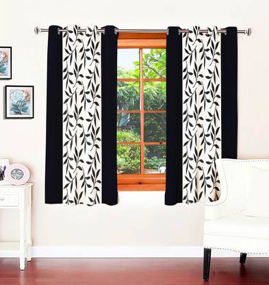 Optimistic Home Furnishing 150 cm (5 ft) Polyester Room Darkening Window Curtain (Pack Of 2)