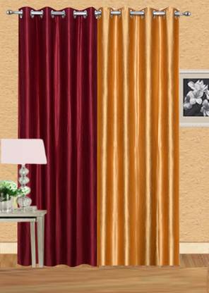 Stella Creations 152 cm (5 ft) Polyester Semi Transparent Window Curtain (Pack Of 2)