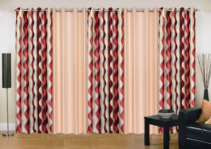 Ville Style 275 cm (9 ft) Long Door Polyester Room Darkening Curtain (Pack Of 5)