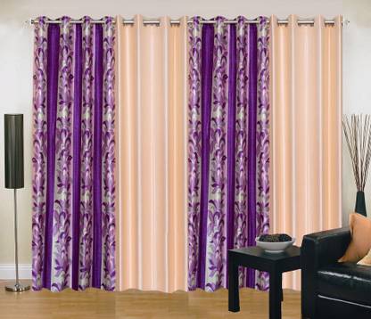 Ville Style 214 cm (7 ft) Polyester Room Darkening Door Curtain (Pack Of 4)