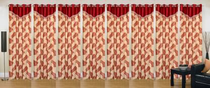 Ville Style 214 cm (7 ft) Polyester Room Darkening Door Curtain (Pack Of 8)