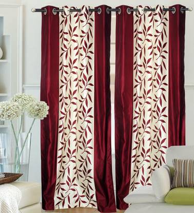 Ville Style 2.14 m (0 ft) Polyester Room Darkening Door Curtain (Pack Of 2)