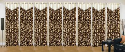 Ville Style 214 cm (7 ft) Door Polyester Room Darkening Curtain (Pack Of 8)