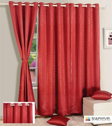 SWAYAM 122 cm (4 ft) Window Jacquard Curtain Single Curtain