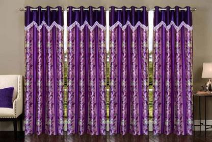 Stella Creations 275 cm (9 ft) Long Door Polyester Room Darkening Curtain (Pack Of 4)