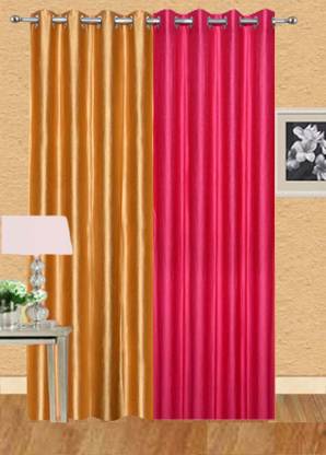 Stella Creations 152 cm (5 ft) Polyester Semi Transparent Window Curtain (Pack Of 2)