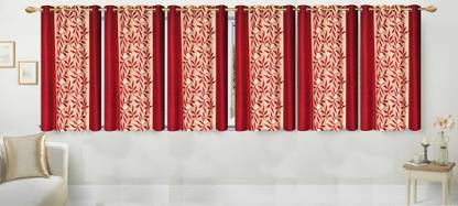 Ville Style 153 cm (5 ft) Polyester Room Darkening Window Curtain (Pack Of 6)