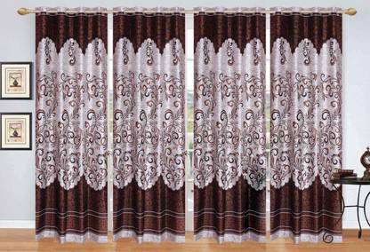 Ville Style 275 cm (9 ft) Polyester Room Darkening Long Door Curtain (Pack Of 4)