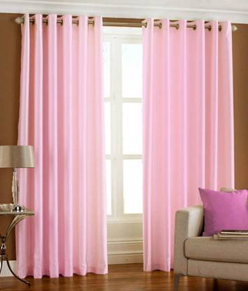 Rk Home Furnishing 214 cm (7 ft) Door Polyester Room Darkening Curtain (Pack Of 2)