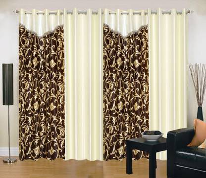 Ville Style 275 cm (9 ft) Polyester Room Darkening Long Door Curtain (Pack Of 4)