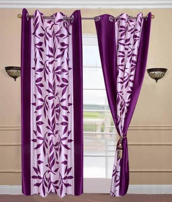 JT International 213.36 cm (7 ft) Polyester Door Curtain (Pack Of 2)