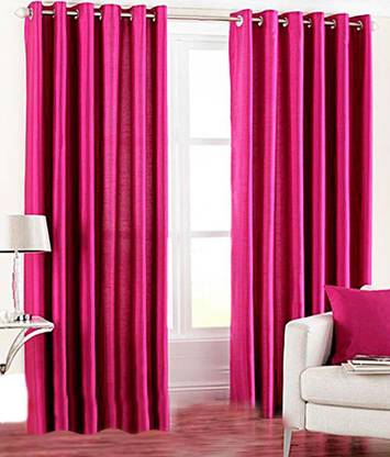 Panipat Textile Hub 213 cm (7 ft) Door Polyester Curtain (Pack Of 2)
