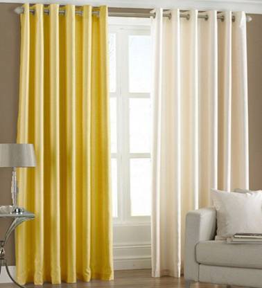 EXCEL BAZAAR 214 cm (7 ft) Polyester Room Darkening Door Curtain (Pack Of 2)