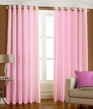 Panipat Textile Hub 213 cm (7 ft) Door Polyester Curtain (Pack Of 2)