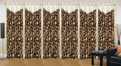 Ville Style 214 cm (7 ft) Door Polyester Room Darkening Curtain (Pack Of 6)