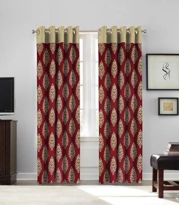 f-flaunt 213 cm (7 ft) Door Polyester Curtain (Pack Of 2)