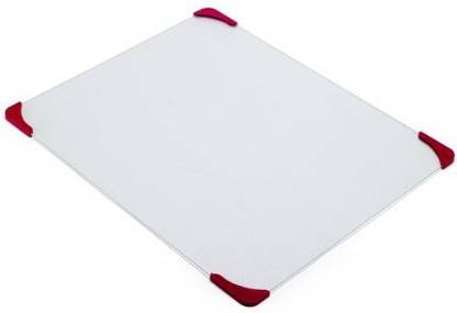 Farberware 16By18Inch Glass Utility Cutting Board With NonSlip Red Corners.