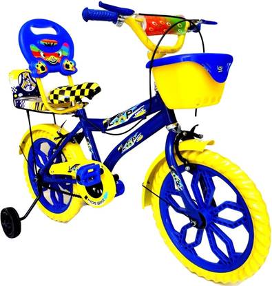 Loop Cycles Semi Assembled Kids Bicycle For 6 To 8 Years With Side Wheels 16 T (inch) Recreation Cycle