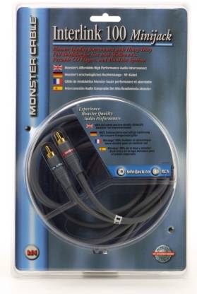 Monster Stereo Audio Cable 6.6 m Foil Shield Interlink 100 RCA-RCA Stereo Interconnect Cable 2 m