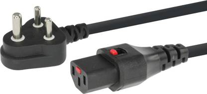 MX Power Cord 10 A 5 m Copper Braiding IEC C13 WITH LOCK AC FEMALE to 3 Pin INDIAN Plug 5 Amp Power Cable Lead Cord For Computer / Printer / Desktop / PC / SMPS 5 Mtrs 3X0.75 SQ MM
