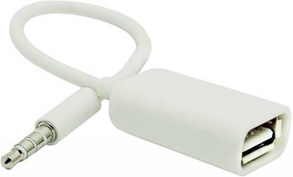 eGizmos Stereo Audio Cable 0.3 m USB Female to 3.5mm Male AUX Audio Plug Jack Converter Cord for Car MP3
