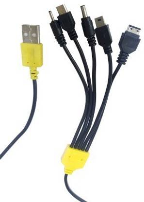 De-TechInn Micro USB Cable 0.3 m 5 In 1 Multi Pin Charger Universal Travel Mobile Smart Phones USB Charging