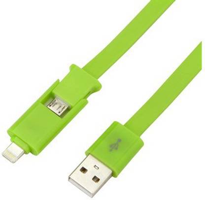Gadget-Wagon Micro USB Cable 1 m 2 in 1 Flat Convertible Apple , Android -02