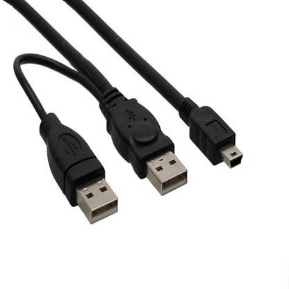 STORITE Micro USB Cable 2 A 1.5 m USB 2.0 DUAL Power Y Shape 2 x Type A TO Mini B Cable For External Hard Drives/Camera/Card Readers (150cm - 4.5 Foot - 1.5M)