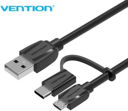 VEnTIOn Micro USB Cable 1 m 2 in 1 Type-C And Micro USB 2.4A Fast Charging Data Sync & Charge
