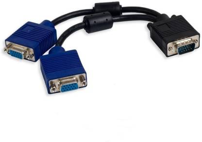 Gromo VGA Cable VGA Y Splitter Cable - 15 Pin Male to Dual Female