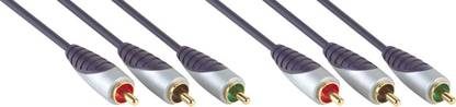Bandridge Video Cable 2 m Aluminium Braided SVL3302 PRE Component Video Cable 3 x RCA M - 3 x RCA M 2.0 m
