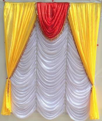 Mandap Bazaar Red, Yellow, White Decorative Backdrop