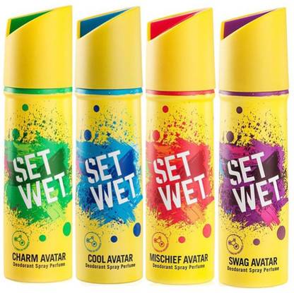 SET WET Swag,Mischief,cool,charm avator Deodorant Spray  -  For Men