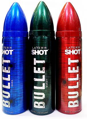 Layer'r Shot bullet set of 3 fragrance Deodorant Spray  -  For Men