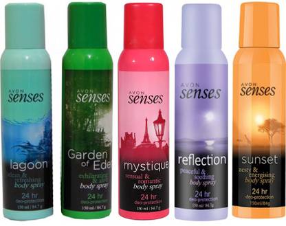 AVON Senses (set of 5 of 150 ml each) Deodorant Spray  -  For Women