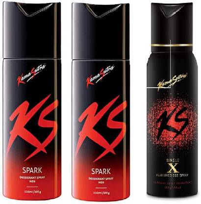 कामसूत्र स्पार्क पैक 2 फ्री सिंगल X परफ्यूमड डियो डिओडोरेंट स्प्रे  -  पुरुषों के लिए