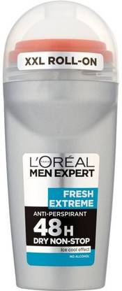 L'Oreal Paris Men Expert Fresh Extreme 48h Dry Non-Stop Ice Cool Effect Anti-Perspirant Deodorant Roll-on  -  For Men