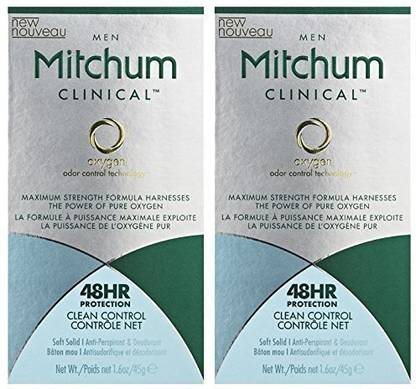 Revlon Consumer Products Mitchum Clinical Antiperspirant Deodorant For Men Soft Solid Clean Control Scent Net Wt. 1.6 Oz (45 Deodorant Roll-on  -  For Men & Women