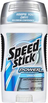SPEED STICK Power Unscented Antiperspirant Deodorant Stick  -  For Men