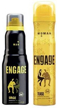 Engage Urge & Tease Combo Deodorant Spray - For Men & Women